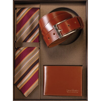 Princ Leather Set muški LUX (kravata, novčanik, kaiš 35 mm) Art.870