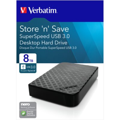 Verbatim eksterni hard disk 8TB USB 3.0, 3,5