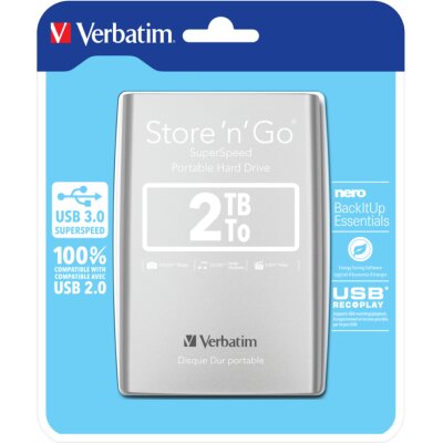Verbatim eksterni hard disk 2TB USB 3.0, 2,5