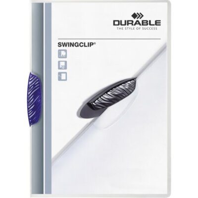 Durable SWINGCLIP® fascikla sa klipsom, PVC, transparentna, plava klipsa (226007)