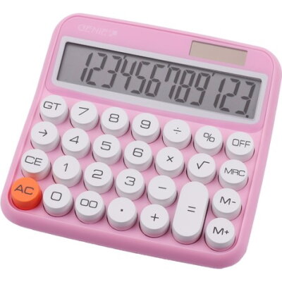 Kalkulator stoni GENIE® 612P Retro pink