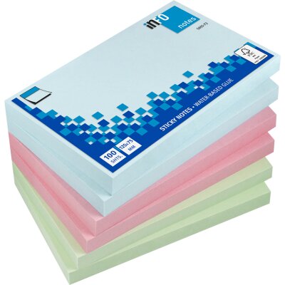 inFO notes  125/75 (5655-20-pk6-a) 6x100 list FSC pastel mix