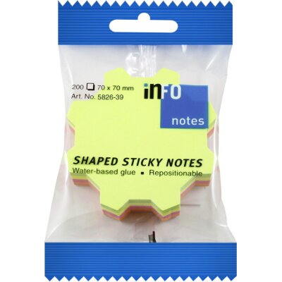 inFO notes Shaped Sticky notes 5826-39 200 lista, 68x68mm, oblik zupčanik